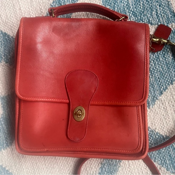 Coach Red Station Bag Leather crossbody bag satchel vintage with hang tag - Picture 4 of 15